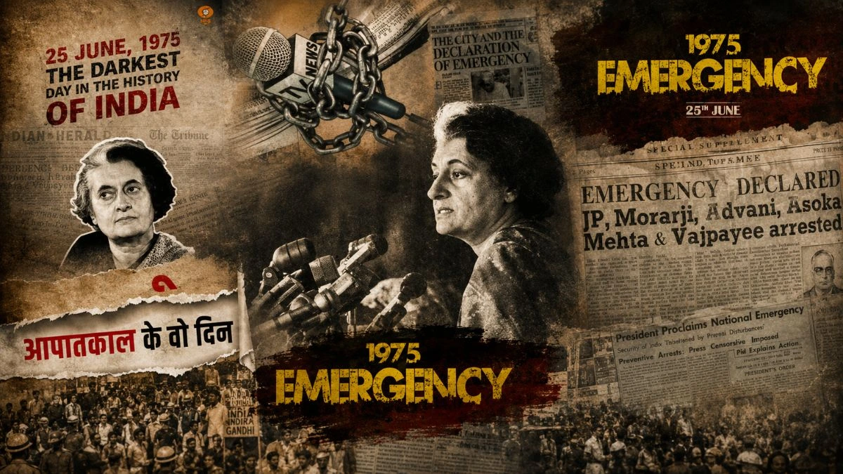 Emergency of 25 June 1975:भारत के लोकतंत्र पर लगा सबसे बड़ा ग्रहण और बना 'संविधान हत्या दिवस'