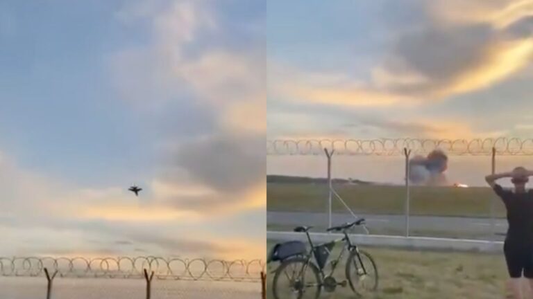 Poland में बड़ा हादसा: Airshow रिहर्सल के दौरान F-16 Fighter Jet क्रैश, पायलट की मौत