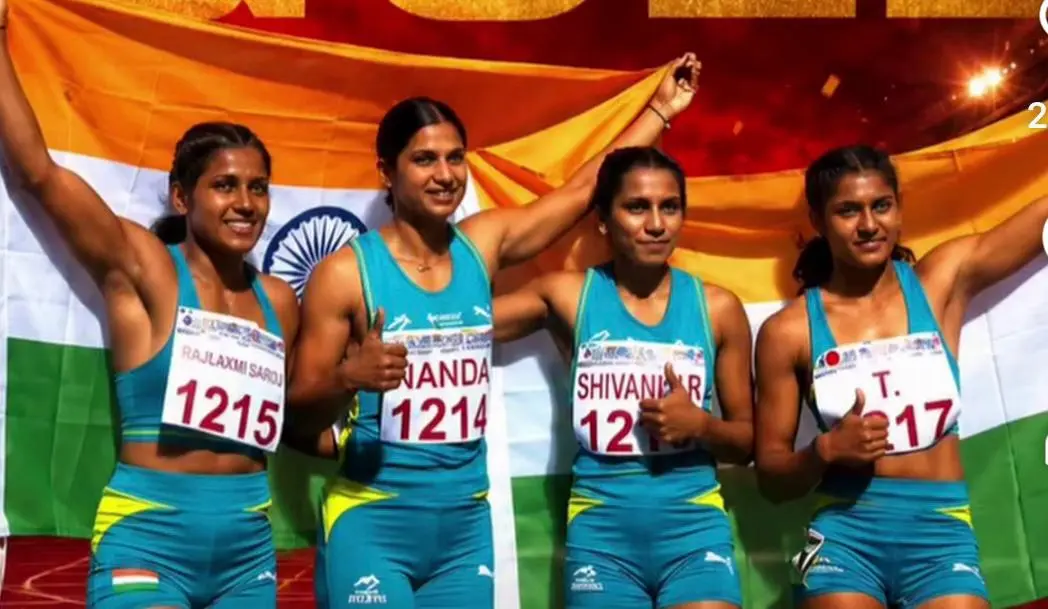 44.07 सेकंड के साथ भारत ने जीता स्वर्ण पदक, महिला 4×100 मीटर रिले में चैम्पियनशिप रिकॉर्ड की भी बराबरी