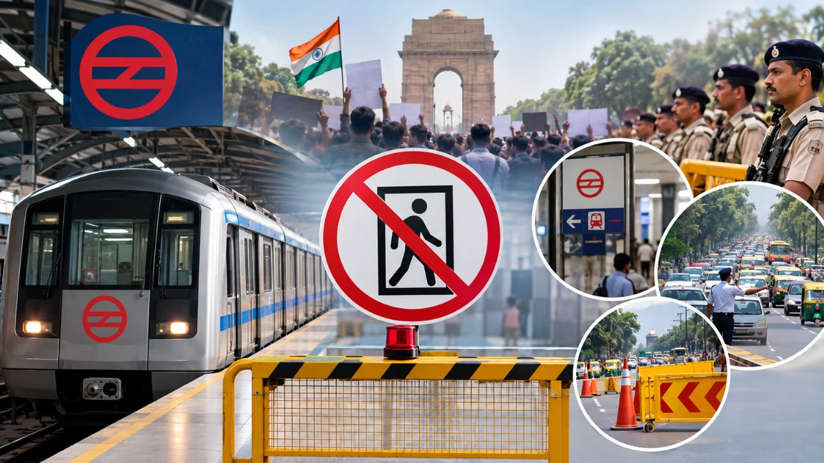 दिल्ली मेट्रो के 11 स्टेशन बंद, देखें पूरी लिस्ट और ट्रैफिक एडवाइजरी